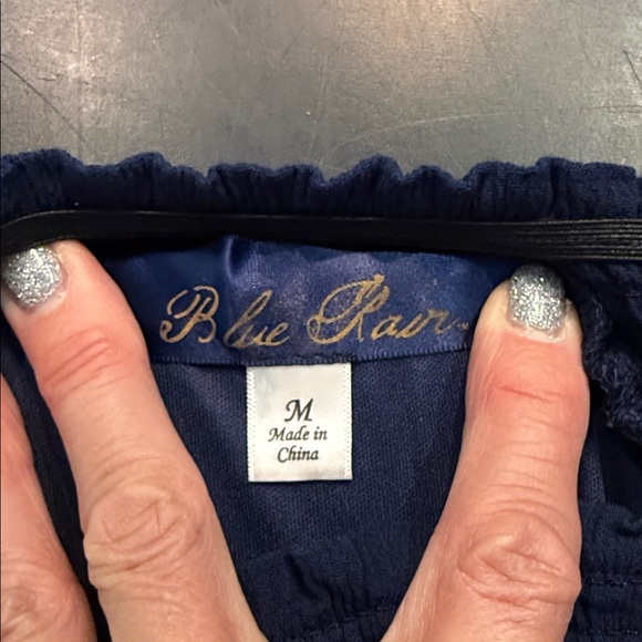 BLUE RAIN EMBROIDERED NAVY MIDI DRESS - Picture 5 of 5